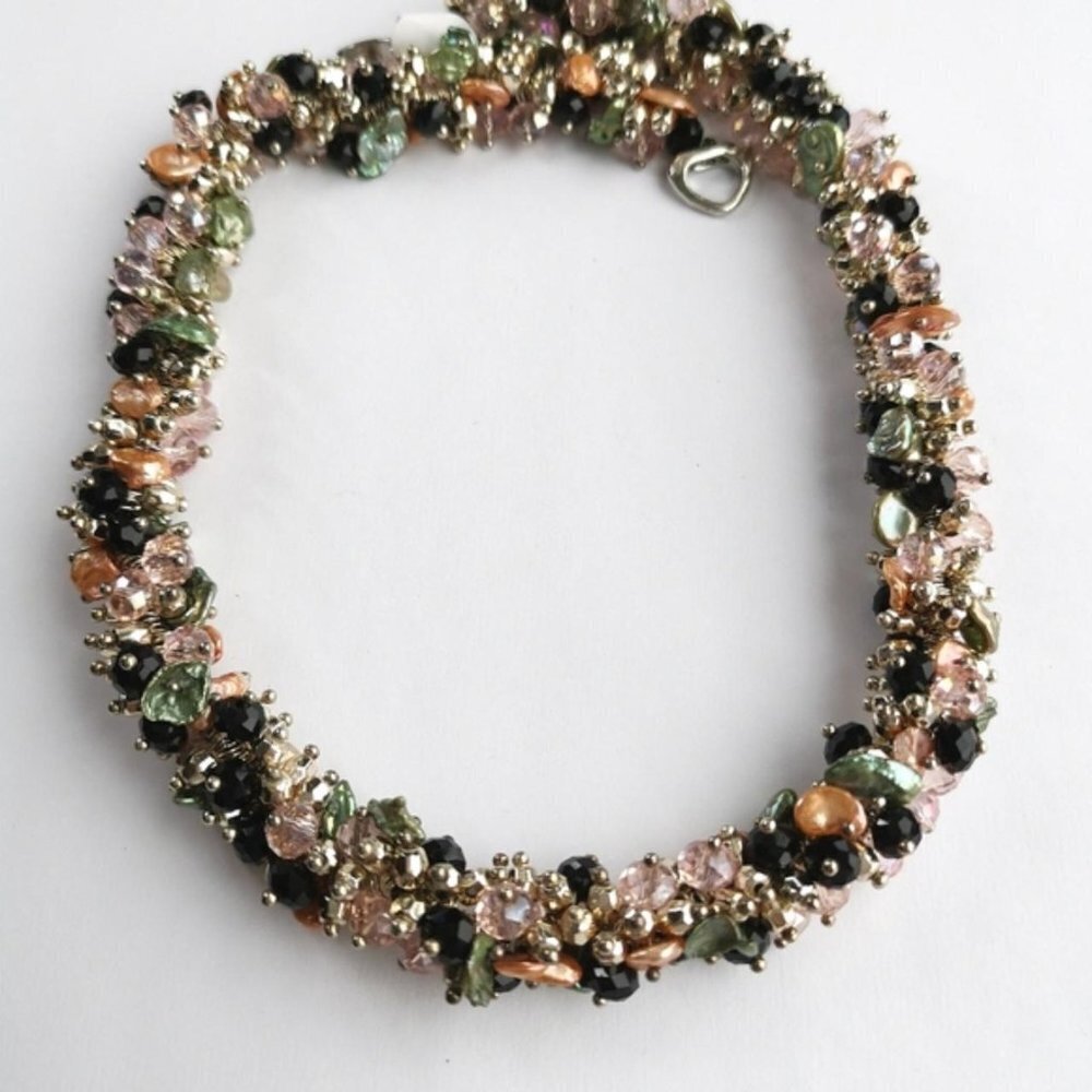 sold Keshi Pearl and crystal necklace in sterling silver 🆕 - Picture 2 of 8